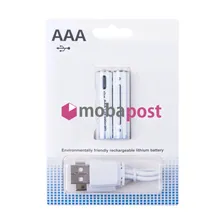Аккумулятор "AAA" GP LR03 400 mAh (2 шт. в блистере, кабель Type-C)