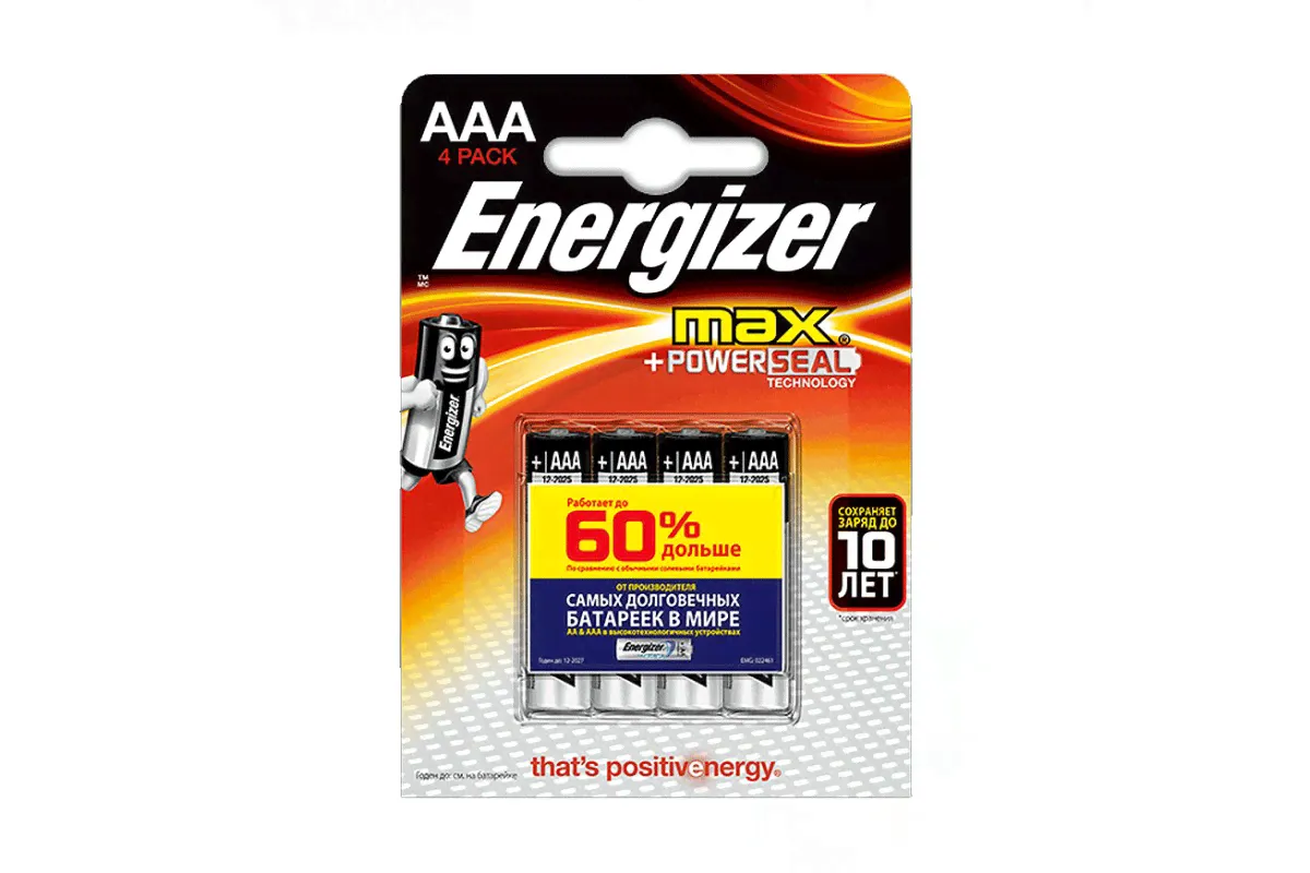 Батарейка Energizer Max+Power Seal AAA/LR03 4шт/уп