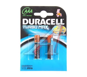 Батарейка AAA LR03 1.5V блистер (2шт.) Alkaline Turbo DURACELL