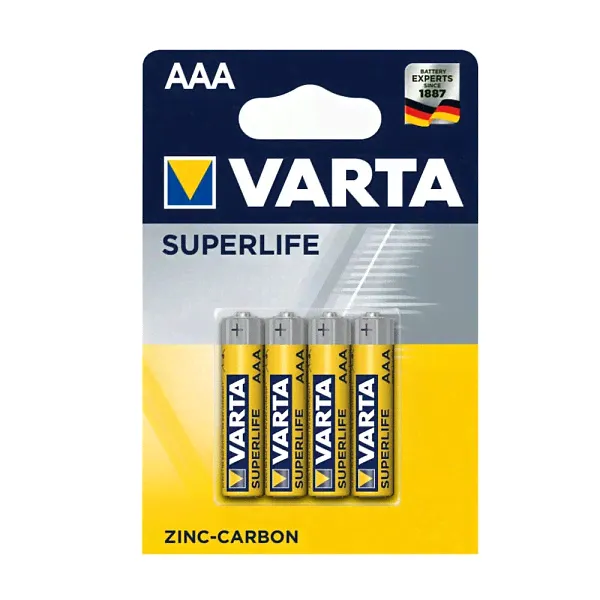 Батарейка AAA LR03 SuperLife, 4 шт. Varta R03 AAA BL4 Heavy Duty-0