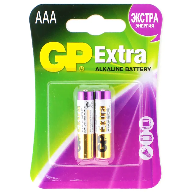 LR03 (AAA) батарейка GP Extra Alkaline 2шт