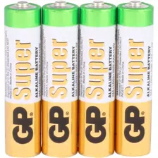 Gp batteries 38416 Супер щелочной 1.5V AAA Micro LR03 Аккумуляторы Белая White, 3 штуки
