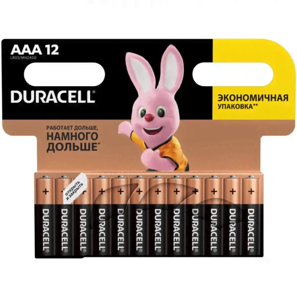 Батарейка тип AAA DURACELL LR03 BASIC 12 шт-0