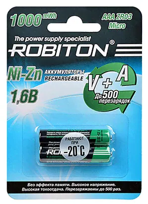 Аккумулятор AAA 1000 mWh ROBITON ( R03 ) 1.6V Ni-Zn цена за 1 шт.-0