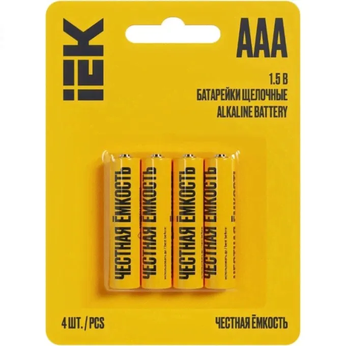 Батарейка щелочая IEK Alkaline Optima LR03/AAA (4шт/блистер) ABT-LR03-OP-L04