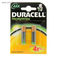 Аккумулятор Duracell, Ni-Mh, AAA, HR03-2BL, 1.2В, 1000 мАч, блистер, 2 шт.