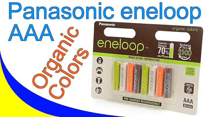 Panasonic eneloop AAA 750mAh NI-MH Organic Colors (BK-4MCCE/8RE)