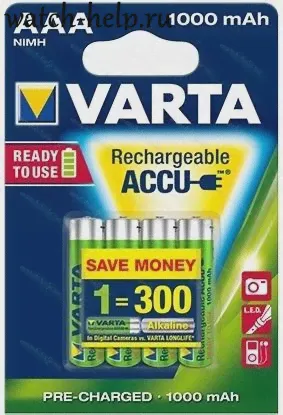 Аккумулятор VARTA AAA 1000mAh 1 шт.