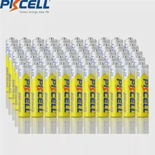 50шт Батареек PKCELL AAA 1,2 В Ni-MH 3A, аккумуляторные батареи NIMH AAA С циклами 1000 раз, реальная емкость 600 мАч