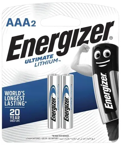 Батарейки ENERGIZER Ultimate Lithium, AAA (FR03, 24А), литиевые,КОМПЛЕКТ 2 шт., в блистере