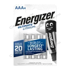 Батарейка для фото ENERGIZER Ultimate Lithium AAA L92 BL-4