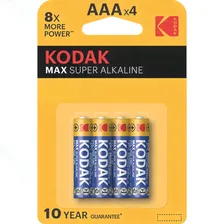 Батарейки Kodak Max Super Alkaline AAA (LR03), 4 шт (30952812)