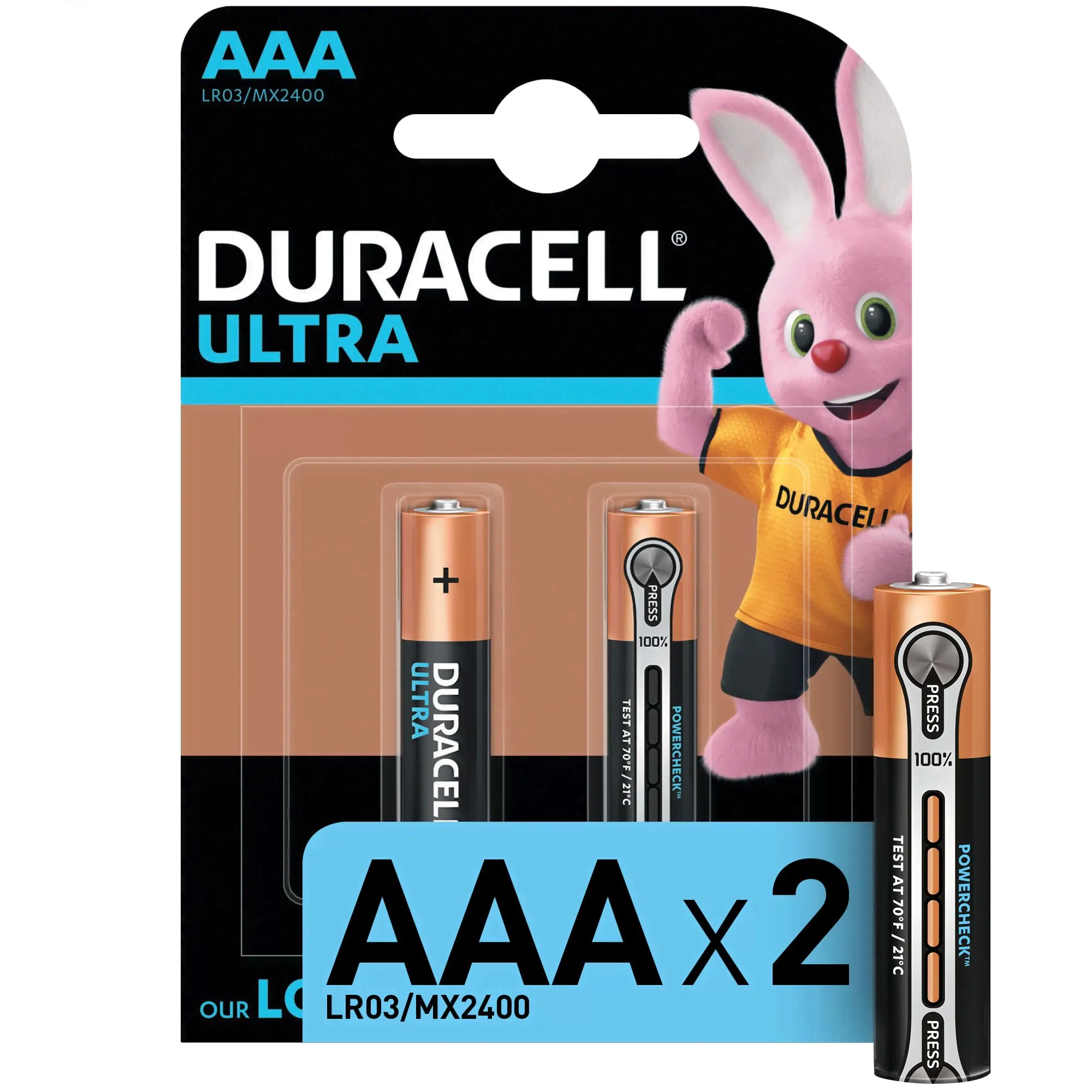 Батарейки DURACELL Ultra Power AAA (LR03), 2 шт