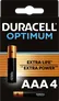 Батарейки Duracell Optimum AAA (LR03) 1.5 V (4 шт)