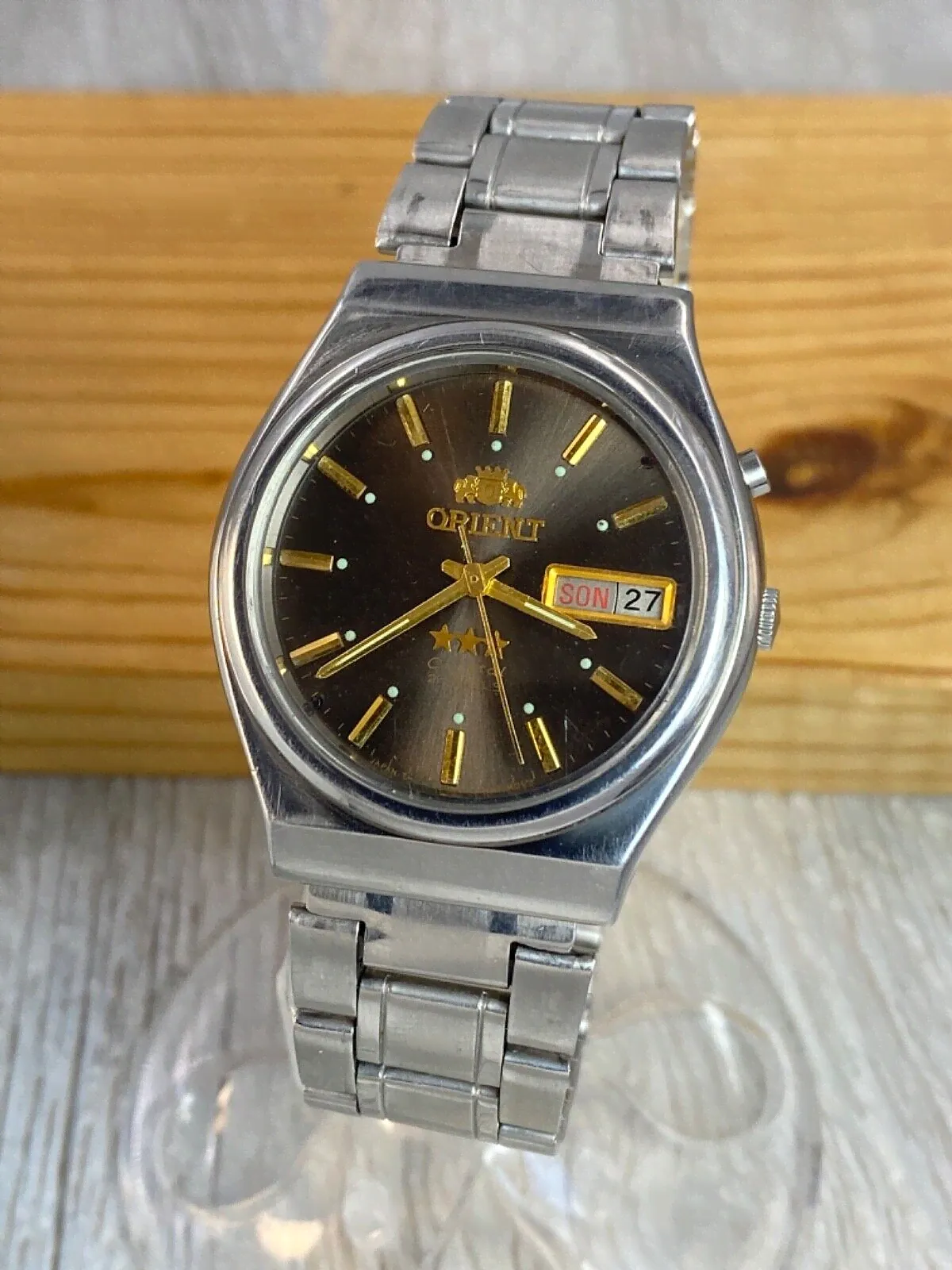 Orient Crystal AAA Brown dial vintage automatic 21 jewels Japan mens watch