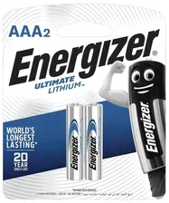 Батарейки ENERGIZER Ultimate Lithium, AAA (FR03, 24А), литиевые,КОМПЛЕКТ 2 шт., в блистере