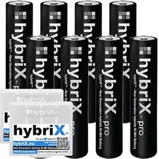 Батарейки 8er Pack hybriX pro Black AAA - 8x Micro AAA Hybrid Akkus in Box - Die Neue Generation von Hybrid Akku Batterien