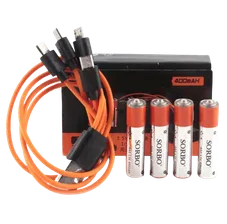 Аккумулятор SORBO AAA (LR03) 1,5V 400мАч с зарядкой от USB (комплект 4 шт и USB шнур)