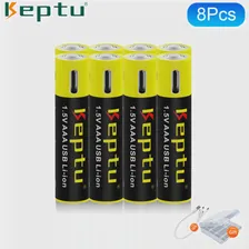 8ШТ Keptu 1,5 В AAA Литий-ионная Аккумуляторная USB Батарея 1000 МВтч Литиевая батарея aaa для дистанционного управления беспроводной мышью игрушечной клавиатурой