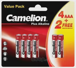 Camelion Plus Alkaline 4+2 LR03 AAA (4+2LR03-BP, батарейка,1.5В) Camelion
