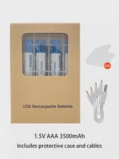1-24 шт.. YTBNA 1,5 В AAA 3500 мАч Перезаряжаемая Батарея 3A AAA Литий-ионные Аккумуляторы USB Зарядка для Камеры Фонарик Игрушки + Кабель