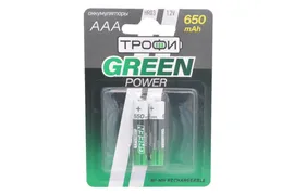 Трофи HR03-2BL 650mA (AAA) Аккумулятор (1шт.)
