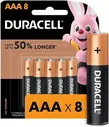 Duracell MN2400 / LR03 Щелочные батареи AAA 1,5 В, увеличенный на 50% срок службы, срок хранения до 10 лет, упаковка из 8 шт. — коричневый — черный |