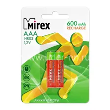 Аккумулятор Mirex LR03/2B 600mAh (AAA)