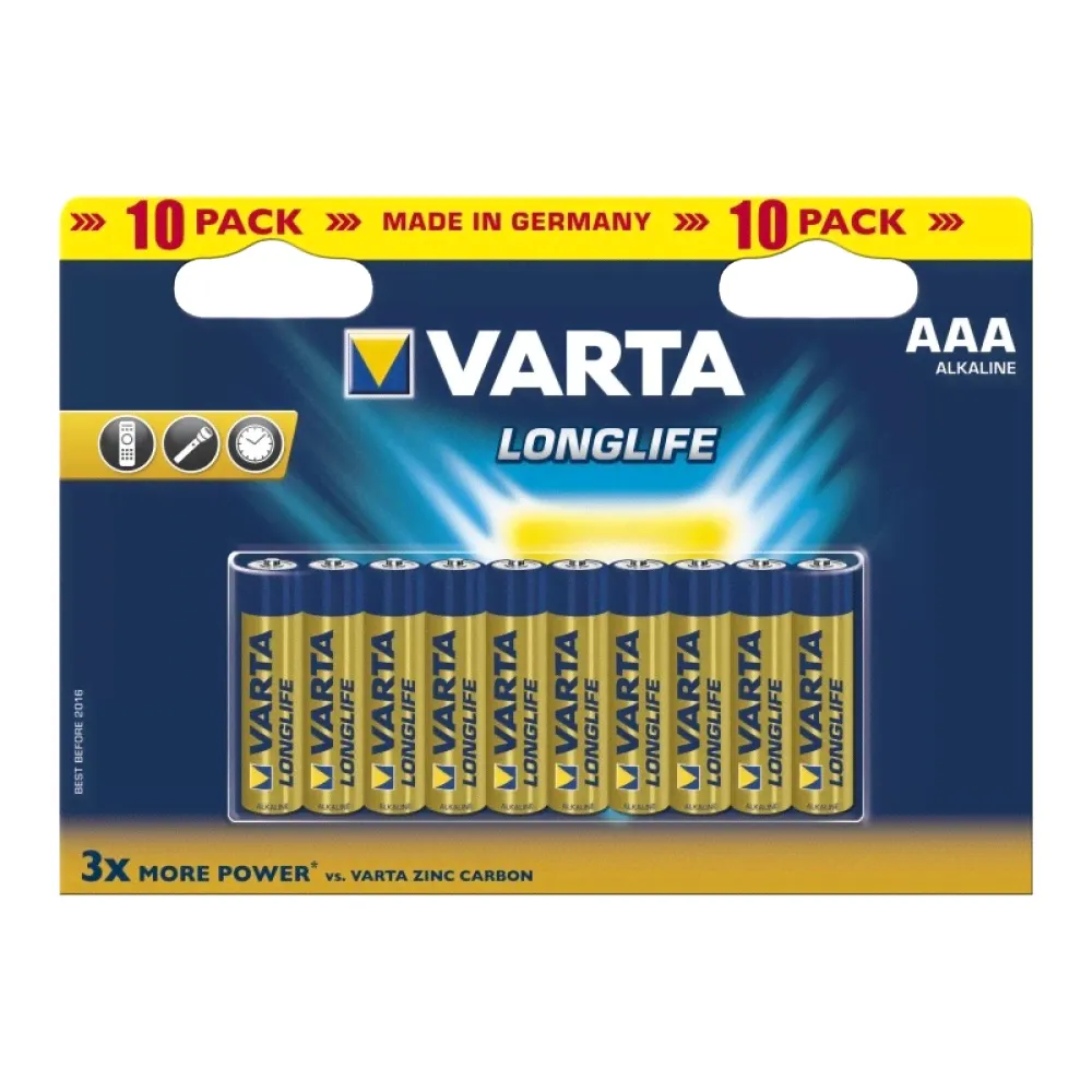 Батарейки Varta Longlife Extra AAA 10шт. (38686)-0