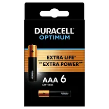 Батарейки Duracell Optimum мизинчиковые AAA (6 штук в упаковке)