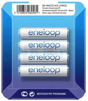 Аккумуляторы Panasonic Eneloop AAA 750 mAh BK-4MCCE/4LE
