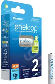 аккумуляторы eneloop BK-4MCDE/2BE 800mAh AAA R03 BL2 УТ-00000811-0