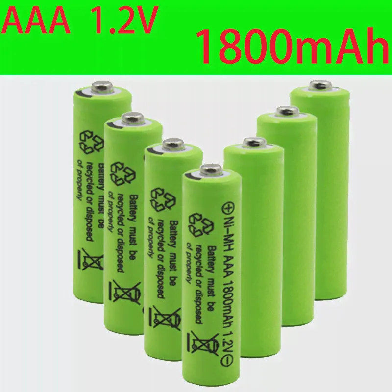 100% Neue Original AAA 1800 MAh 1,2 V Qualität Akku Ni-Mh 3A Batterie