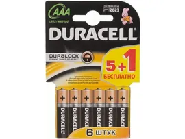 Батарея Duracell Basic LR03-6BL MN2400 AAA (6шт)