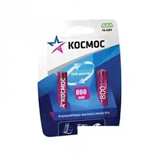 Аккумулятор Космос AAA/HR03 (1.2 В, 800 mAh) NiMH (блистер, 2шт.) (KOCR03NIMH(800MAH))