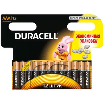 Батарейки AAA Duracell LR03 BL12 BASIC-0