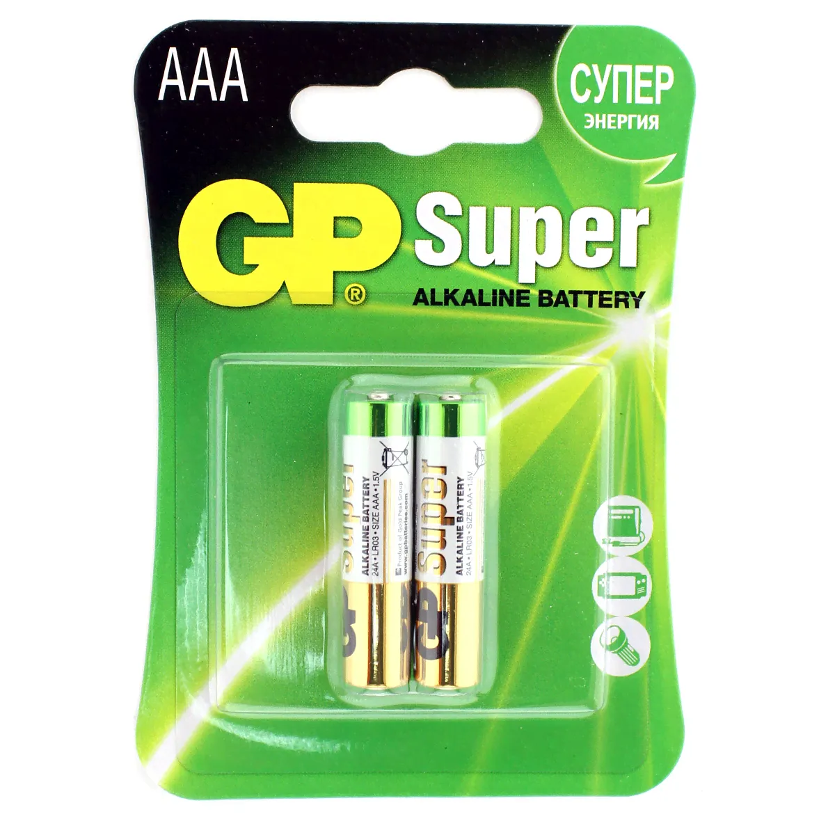 GP Super Alkaline - батарейка, AAA, 1,5V, 2 шт.-0
