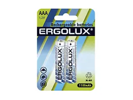12446 Аккумулятор Ergolux AAA-1100mAh Ni-Mh BL-2 (NHAAA1100BL2, аккумулятор,1.2В)