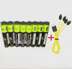 8 шт. литиевая батарея ZNTER 1.5V AAA 600mAh, литий-полимерная батарея USB + кабель Micro USB
