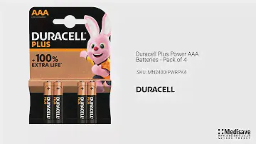 Duracell Plus Power AAA Batteries Pack of 4 MN2400 PWRPK4