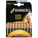 Батарейки Duracell Basic AAA LR03, Alkaline, 18шт, в блистере, 1.5В (шк7557)