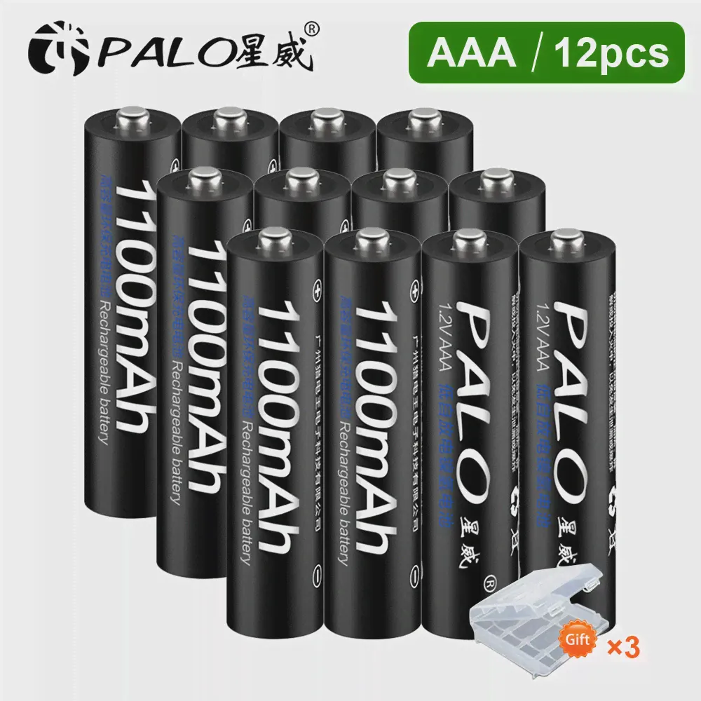 PALO 12 шт. оригинальный 1.2В Ni-MH AAA аккумуляторная батарея 1100 мАч 3A батареи Battria AAA аккумуляторная батарея AAA (art.: 7a73a1934)-2