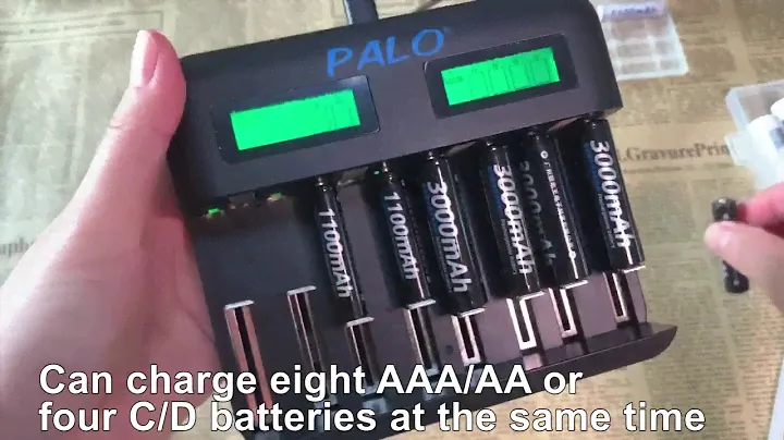 Palo жк дисплей умное зарядное устройство usb для аккумуляторов aa aaa c d размера аккумуляторная