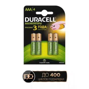 Аккумуляторы DURACELL BASIC AAA/HR03-4BL 750 mAh 430994
