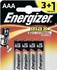 Батарейки ENERGIZER MAX+POWER SEAL LR03 AAA BP4 ALKALINE 1.5V (E300157304P) артикуль: 48/1223305