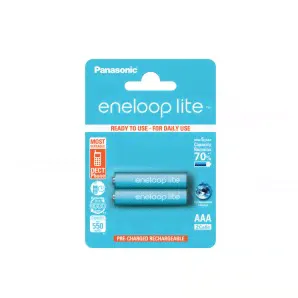 Аккумуляторы PANASONIC R03 (AAA) eneloop lite Ni-MH, 550mAh, 2 шт-0